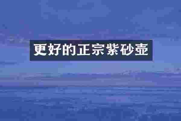 更好的正宗紫砂壶