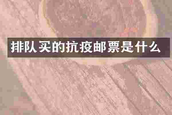 排队买的抗疫邮票是什么