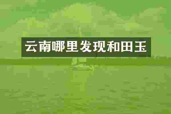 云南哪里发现和田玉