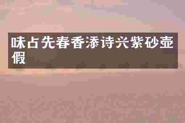 味占先春香添诗兴紫砂壶假