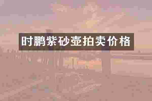 时鹏紫砂壶拍卖价格