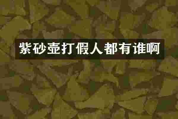 紫砂壶打假人都有谁啊