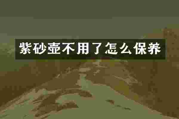 紫砂壶不用了怎么保养