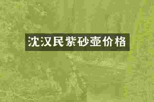 沈汉民紫砂壶价格