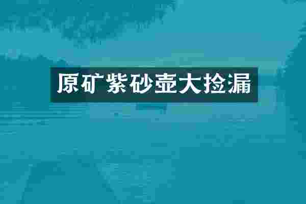 原矿紫砂壶大捡漏