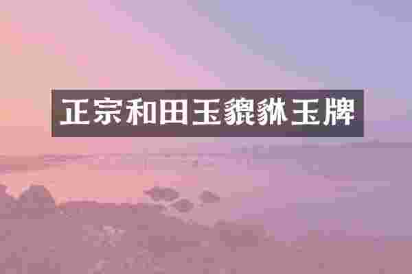 正宗和田玉貔貅玉牌