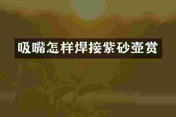 吸嘴怎样焊接紫砂壶赏