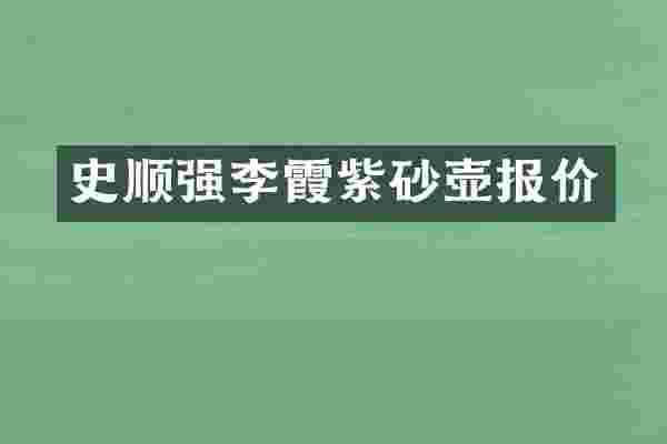 史顺强李霞紫砂壶报价