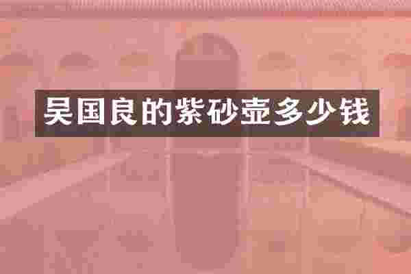 吴国良的紫砂壶多少钱