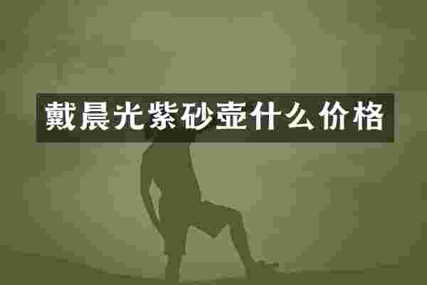 戴晨光紫砂壶什么价格