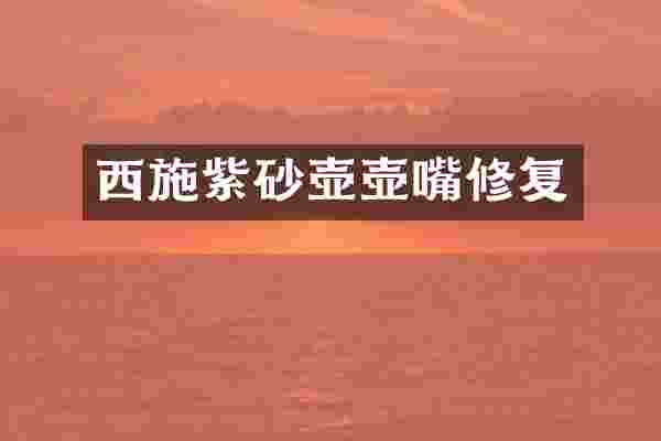西施紫砂壶壶嘴修复
