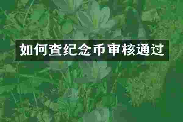 如何查纪念币审核通过