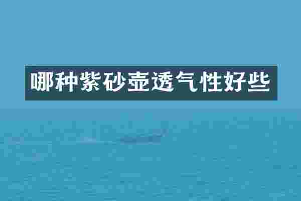 哪种紫砂壶透气性好些