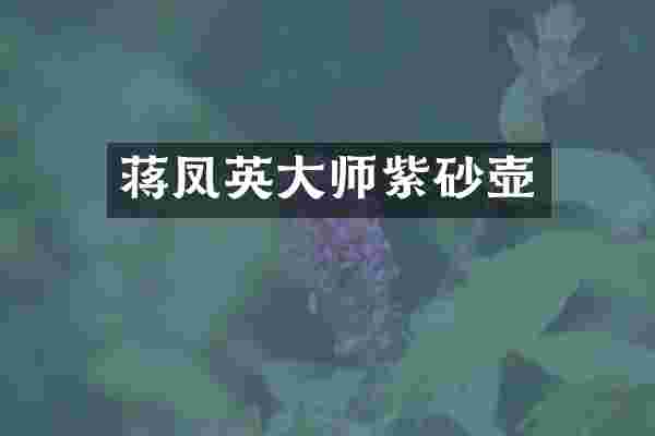 蒋凤英大师紫砂壶