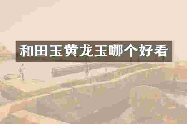 和田玉黄龙玉哪个好看