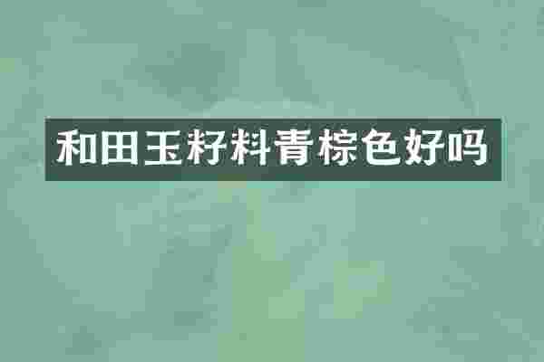 和田玉籽料青棕色好吗