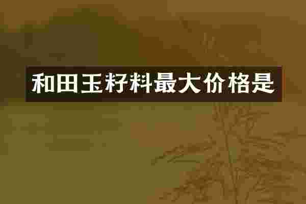 和田玉籽料最大价格是