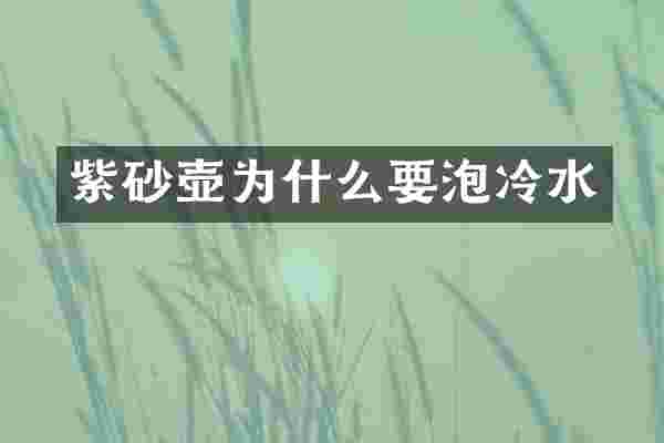 紫砂壶为什么要泡冷水