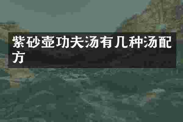 紫砂壶功夫汤有几种汤