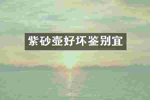 紫砂壶好坏鉴别宜