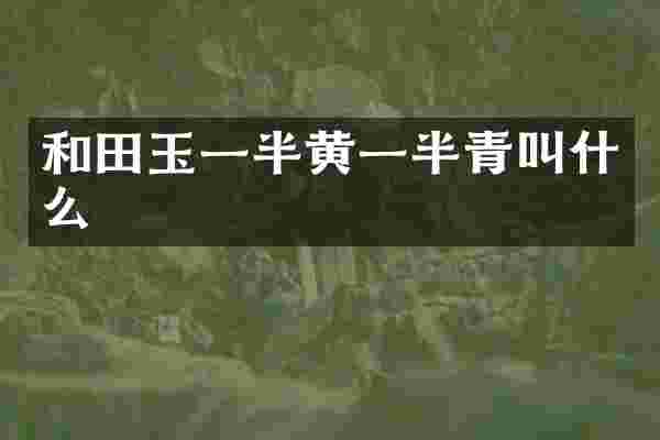 和田玉一半黄一半青叫什么