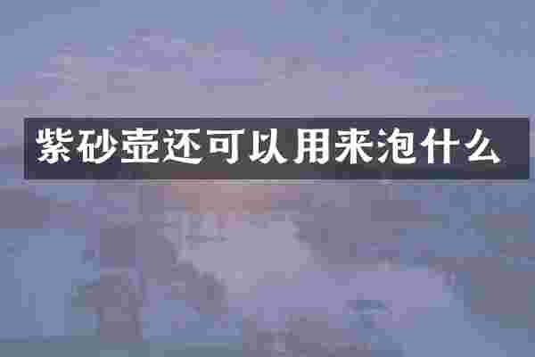 紫砂壶还可以用来泡什么