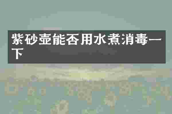 紫砂壶能否用水煮消毒一下