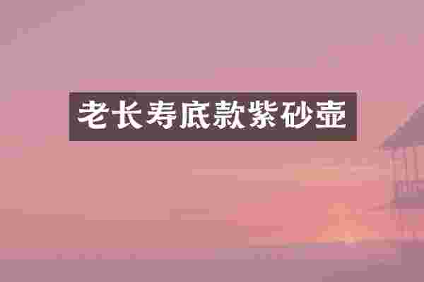 老长寿底款紫砂壶