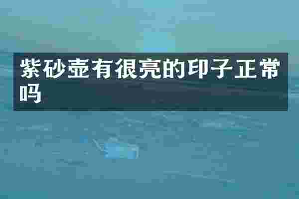 紫砂壶有很亮的印子正常吗