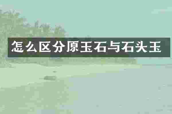 怎么区分原玉石与石头玉