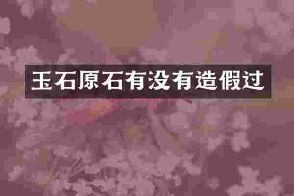 玉石原石有没有造假过