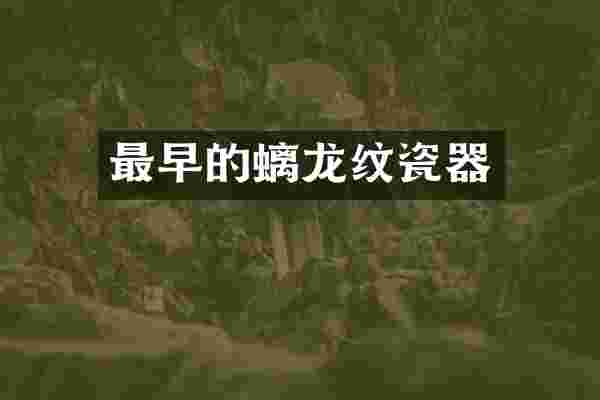 最早的螭龙纹瓷器