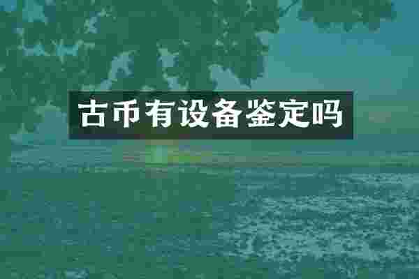 古币有设备鉴定吗