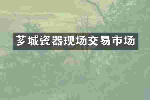 芗城瓷器现场交易市场