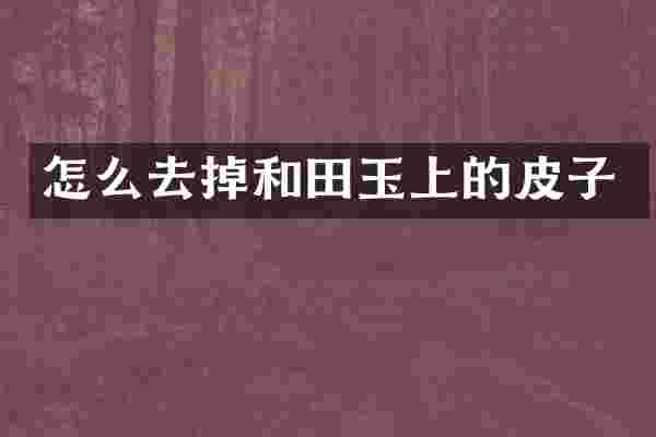 怎么去掉和田玉上的皮子