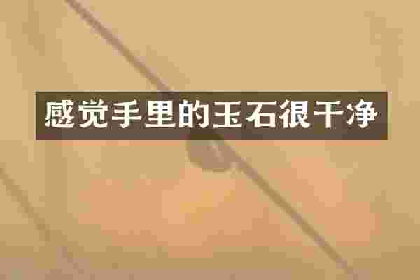 感觉手里的玉石很干净