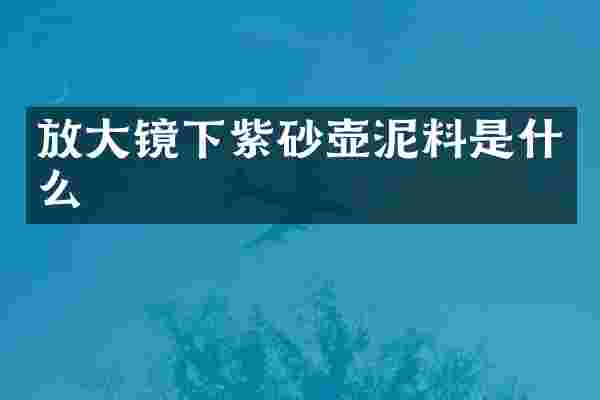 放大镜下紫砂壶泥料是什么