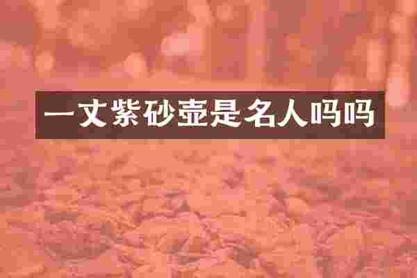 一丈紫砂壶是名人吗吗