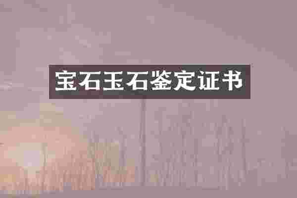 宝石玉石鉴定证书