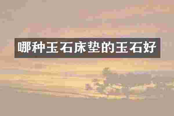 哪种玉石床垫的玉石好