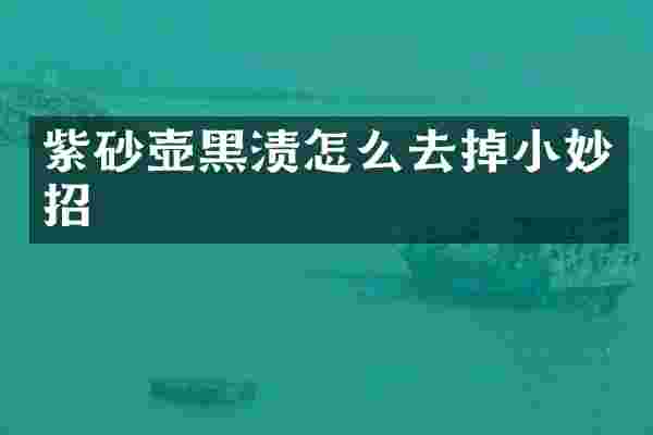 紫砂壶黑渍怎么去掉小妙招