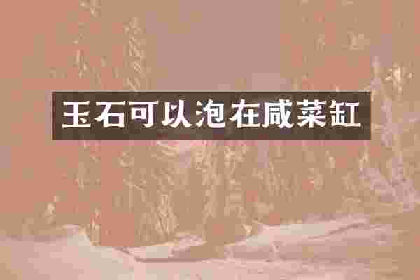 玉石可以泡在咸菜缸