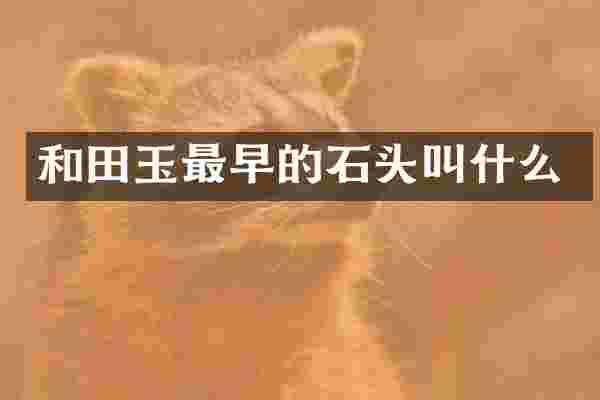 和田玉最早的石头叫什么