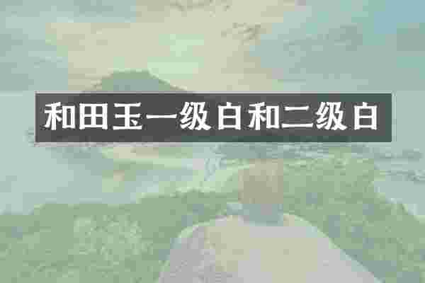 和田玉一级白和二级白