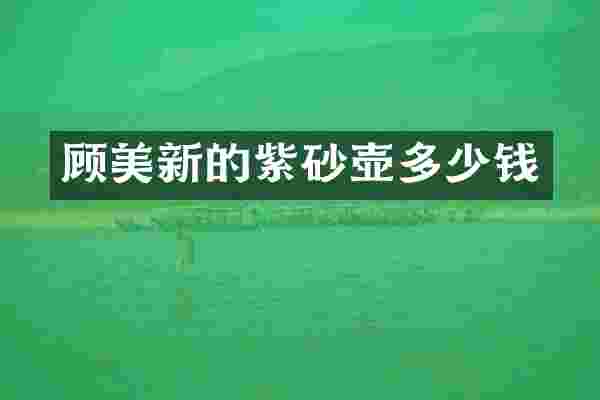 顾美新的紫砂壶多少钱