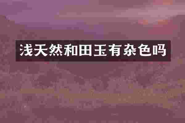 浅天然和田玉有杂色吗