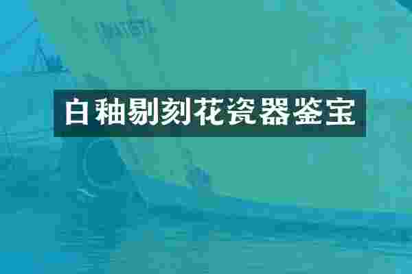 白釉剔刻花瓷器鉴宝