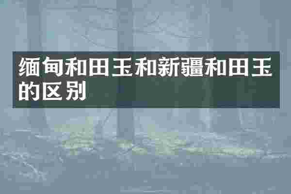 缅甸和田玉和新疆和田玉的区别