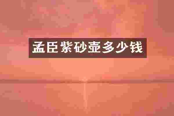 孟臣紫砂壶多少钱