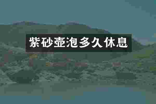 紫砂壶泡多久休息